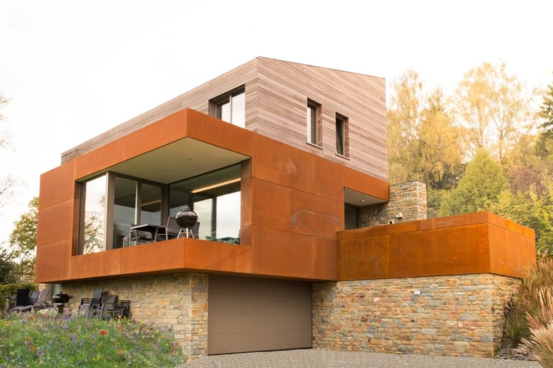 Nouvelle maison avec bardage en acier Corten