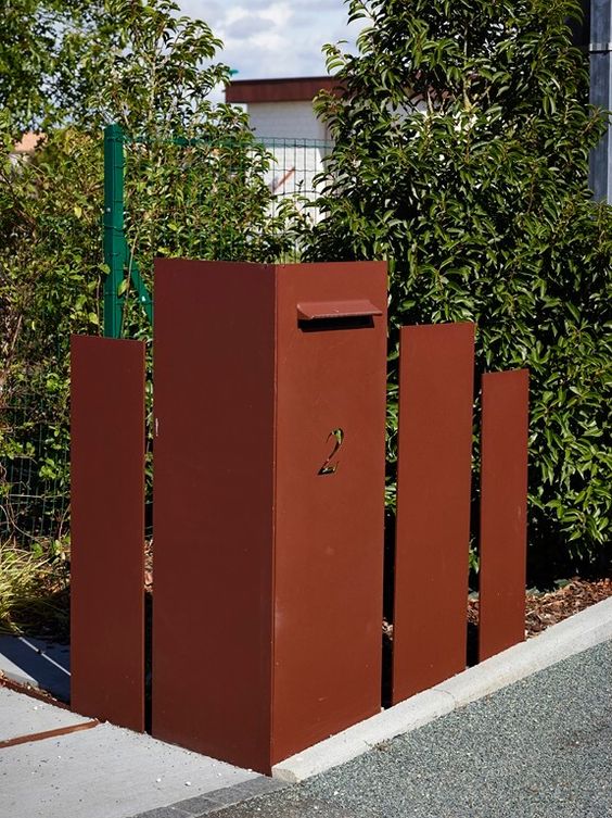 boite aux lettres en acier corten